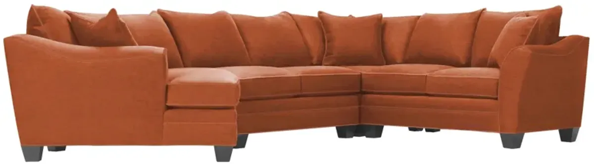 Foresthill 4-pc. Left Hand Cuddler with Loveseat Sectional Sofa in Santa Rosa Adobe by H.M. Richards