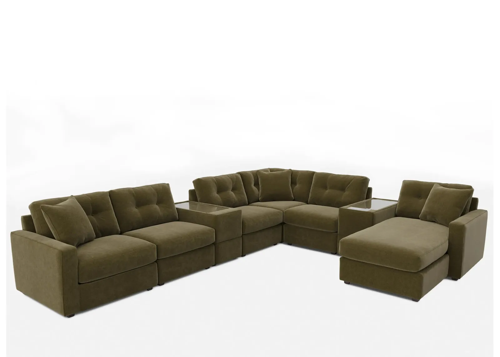 ModularOne 8-pc. Sectional w/ One Power Console in Moss by H.M. Richards