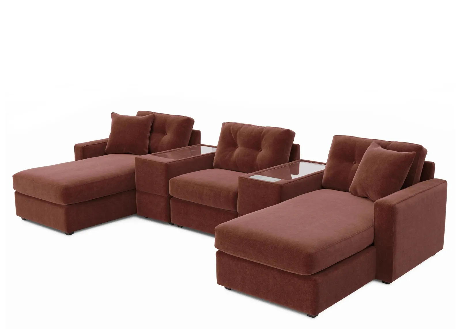 ModularOne 5-pc Sectional w/One Power in Merlot by H.M. Richards