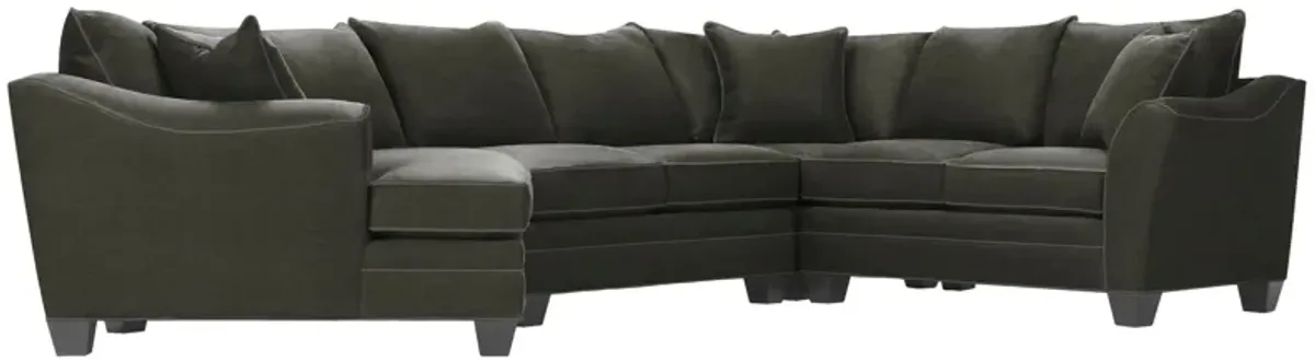 Foresthill 4-pc. Left Hand Cuddler with Loveseat Sectional Sofa in Santa Rosa Slate by H.M. Richards