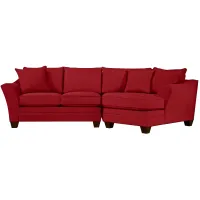 Foresthill 2-pc. Right Hand Cuddler Sectional Sofa in Suede So Soft Cardinal by H.M. Richards