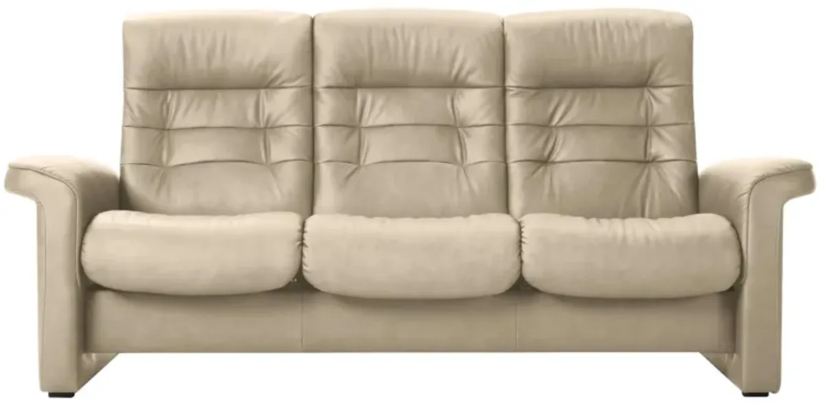 Stressless Sapphire Leather Reclining Sofa in Paloma Light Grey by Stressless