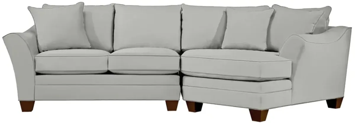 Foresthill 2-pc. Right Hand Cuddler Sectional Sofa in Suede So Soft Platinum by H.M. Richards