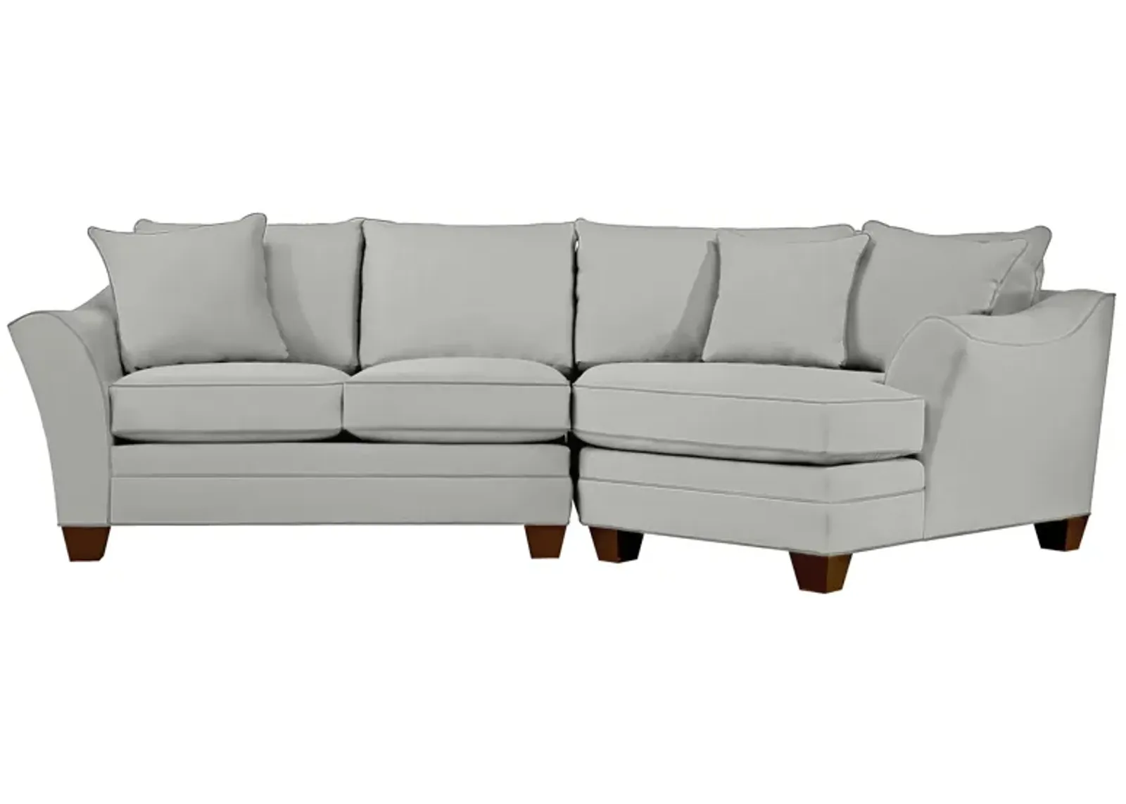 Foresthill 2-pc. Right Hand Cuddler Sectional Sofa in Suede So Soft Platinum by H.M. Richards