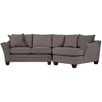 Foresthill 2-pc. Right Hand Cuddler Sectional Sofa in Suede So Soft Slate by H.M. Richards