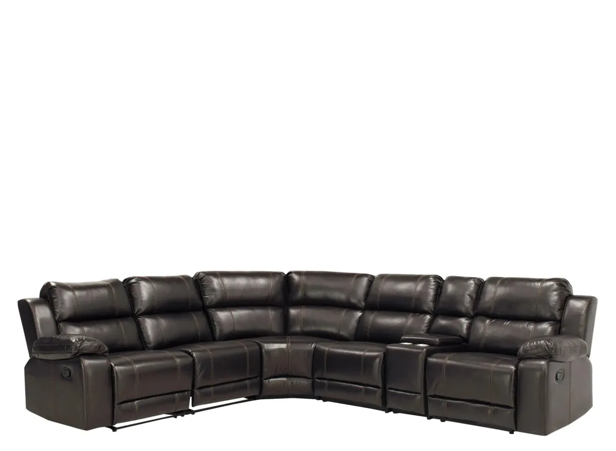 Kerridon 6-pc. Reclining Sectional in Brown by Bellanest