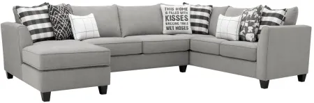 Daine 3-pc. Sectional Sofa w/ Full Sleeper in Popstitch Pebble by Fusion Furniture