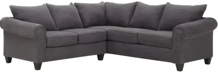 Piper 2-pc. Chenille Sectional Sofa in Bridget Graphite by Style Line