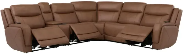 Harbin 6-pc. Leather Triple Power Sectional