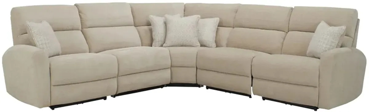 Fletcher 5-pc. Power Sectional w/ Power Headrests in Shambala Porcelain by Bellanest