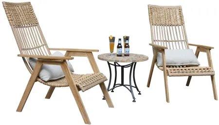 Bohemian 3-pc. Teak Outdoor Lounge Set in Copper/Black by Outdoor Interiors