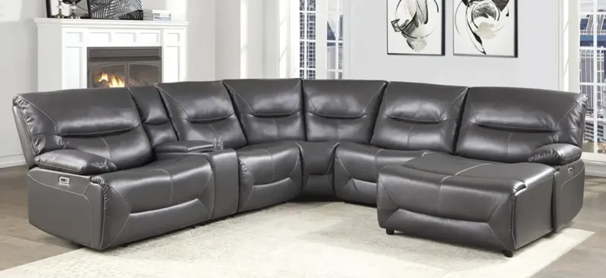 Viggo 6-pc. Power Reclining Sectional Sofa in Gray by Homelegance