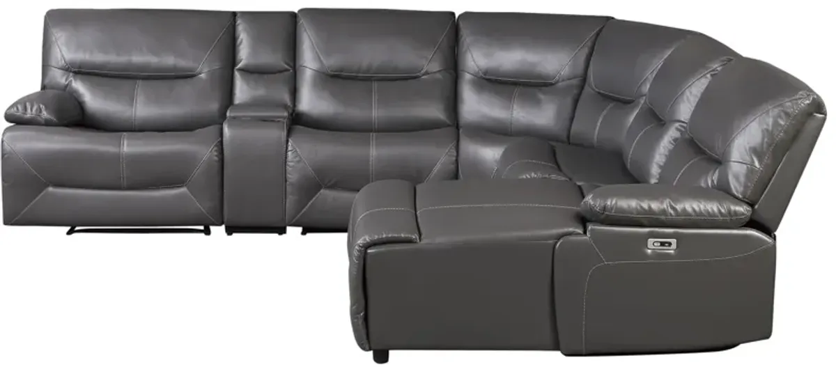 Viggo 6-pc. Power Reclining Sectional Sofa in Gray by Homelegance