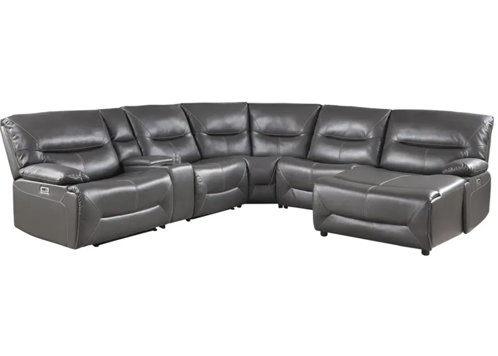 Viggo 6-pc. Power Reclining Sectional Sofa in Gray by Homelegance