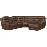 6-pc Modular Power Reclining Sectional Sofa w/ Chaise in Brown by Homelegance