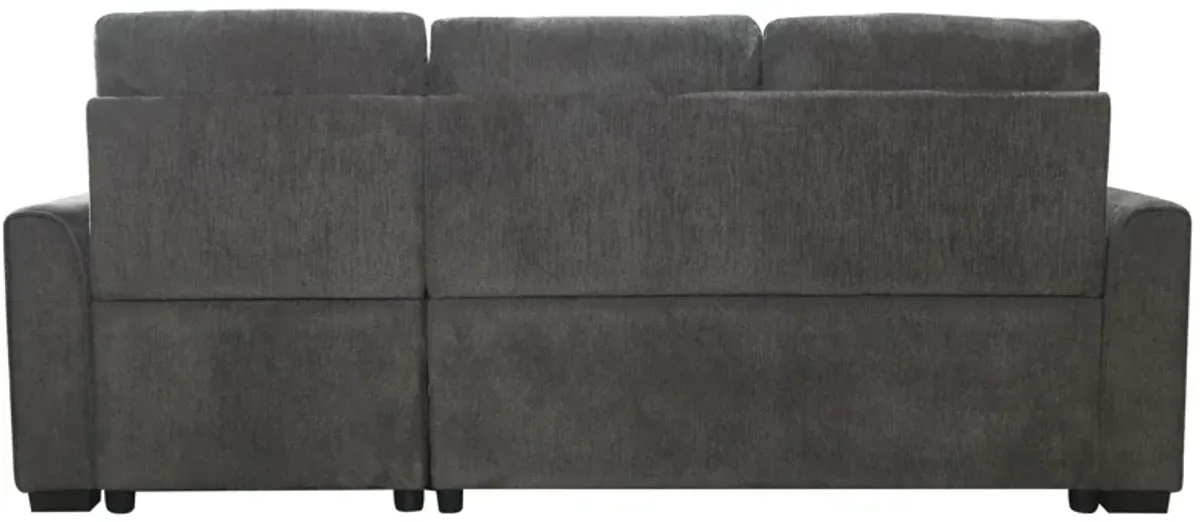 Divergent 2-pc. Sectional Sleeper Sofa W/ Storage in Dark Gray by Homelegance