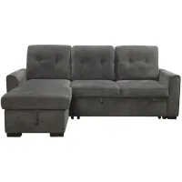 Divergent 2-pc. Sectional Sleeper Sofa w/ Storage in Dark Gray by Homelegance