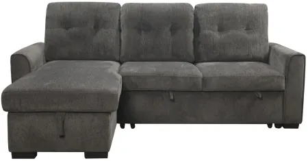 Divergent 2-pc Sectional Sleeper Sofa W/ Storage in Dark Gray by Homelegance