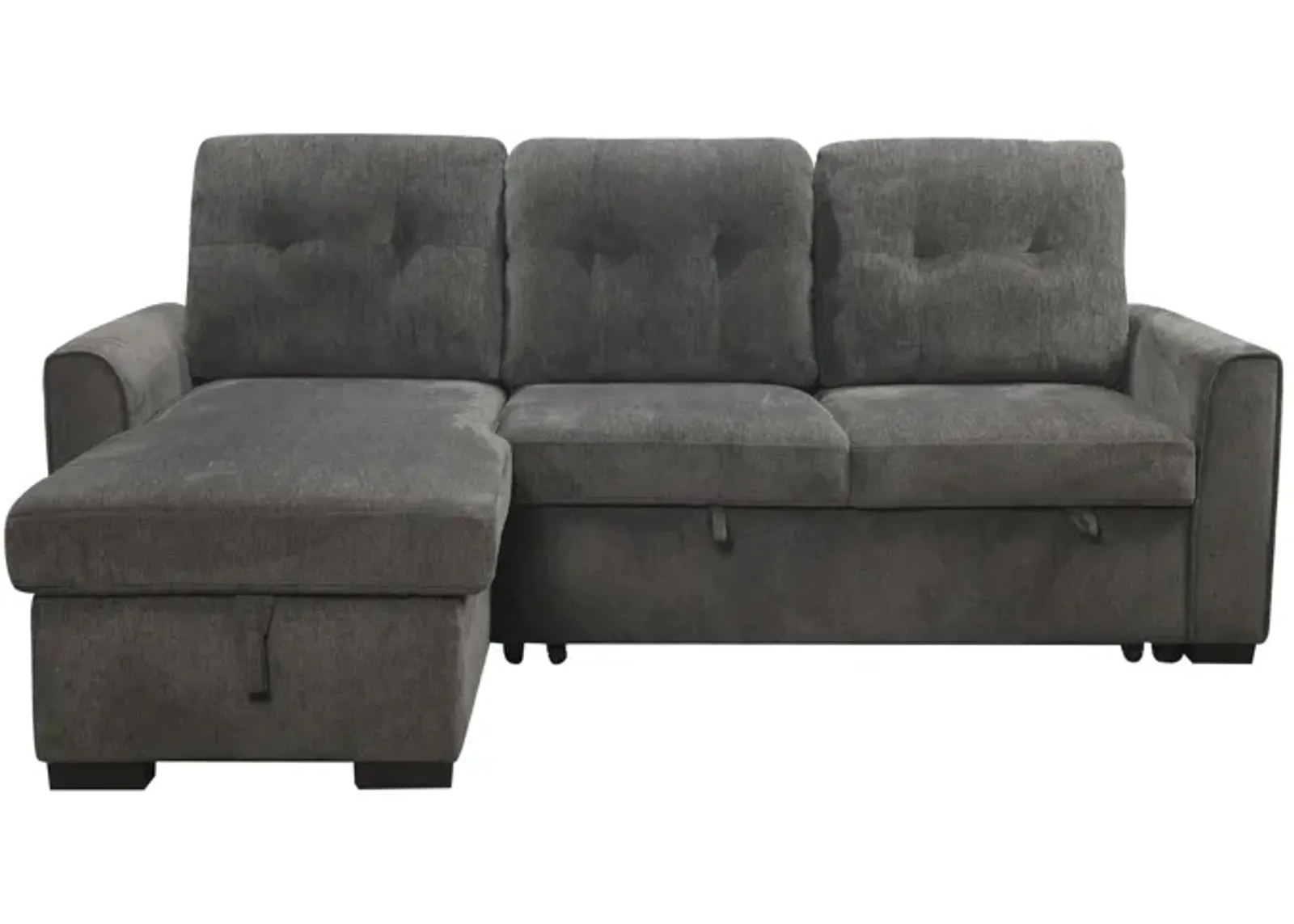 Divergent 2-pc. Sectional Sleeper Sofa W/ Storage in Dark Gray by Homelegance