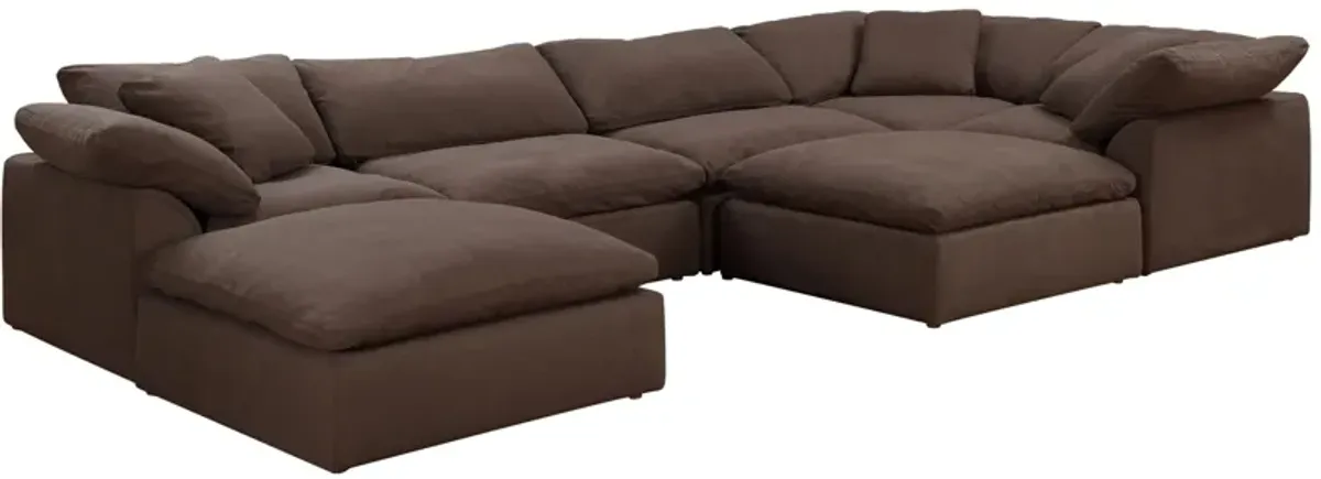 Puff Slipcover 7-pc. Sectional in Brown by Sunset Trading