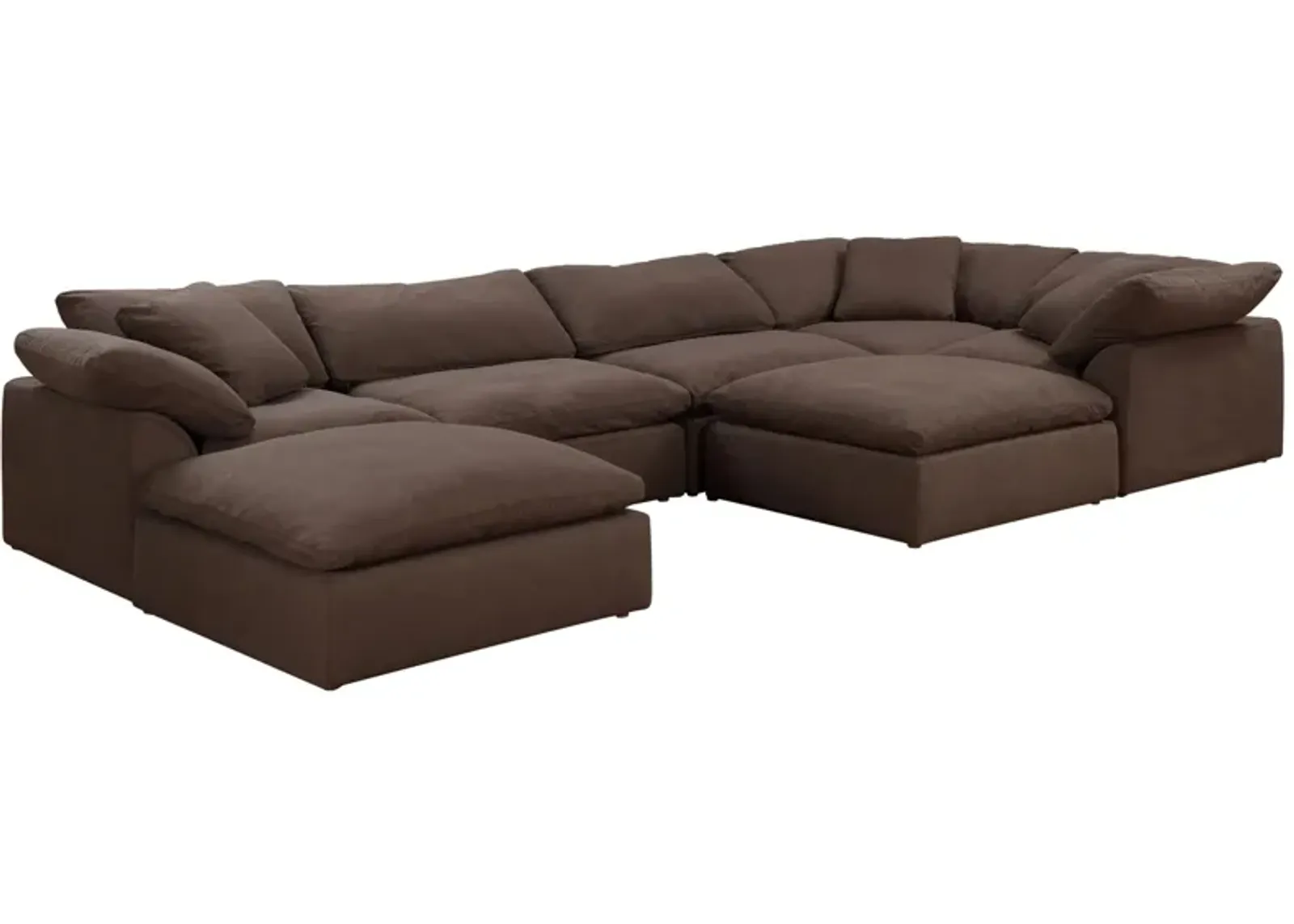 Puff Slipcover 7-pc. Sectional in Brown by Sunset Trading