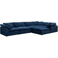 Puff Slipcover 6-pc. Sectional in Navy Blue by Sunset Trading