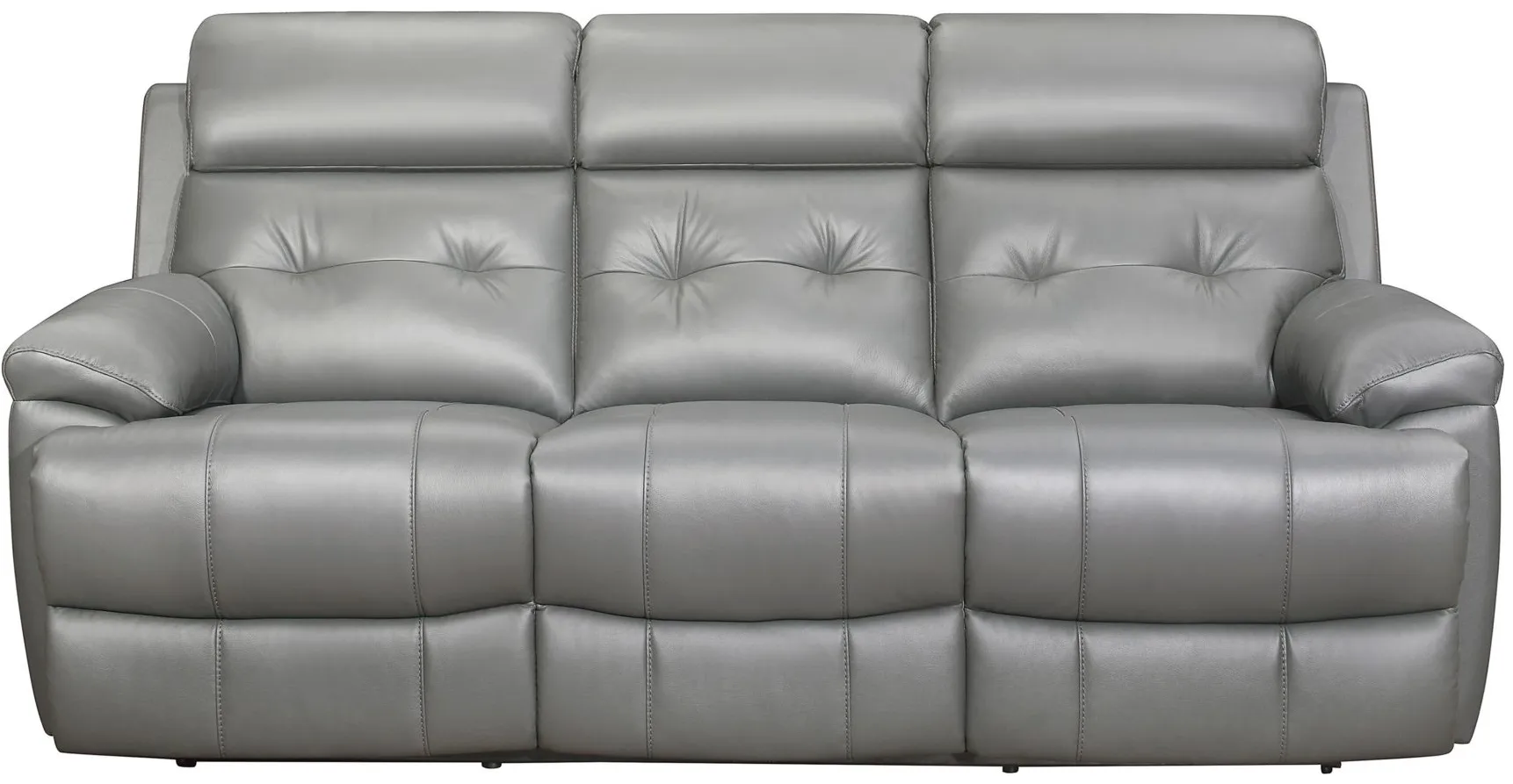 Wallstone Leather Double Reclining Sofa in Gray by Homelegance