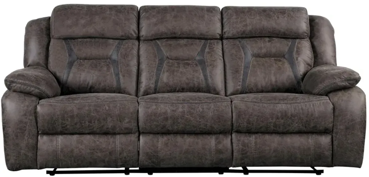 Liatris Double Reclining Sofa in Gray by Homelegance