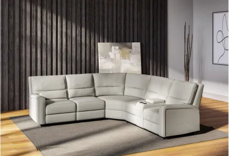 Medford Full Sleeper and Power Motion Sectional in Driftwood Tan by Emerald Home Furnishings