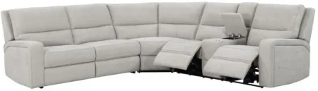 Medford Full Sleeper and Power Motion Sectional in Driftwood Tan by Emerald Home Furnishings