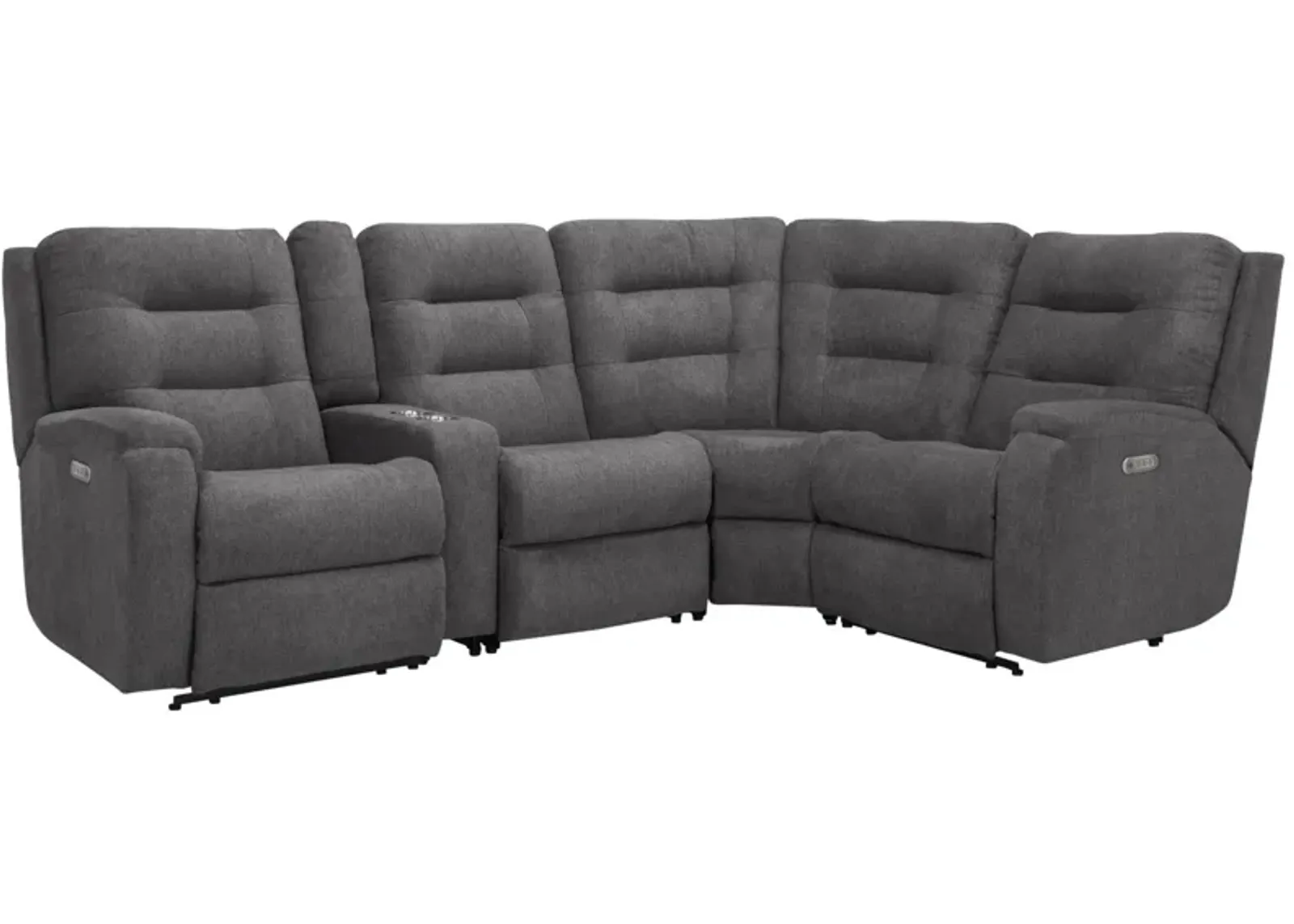 Halenbeck 5-pc. Triple Power Sectional in Gray by Flexsteel