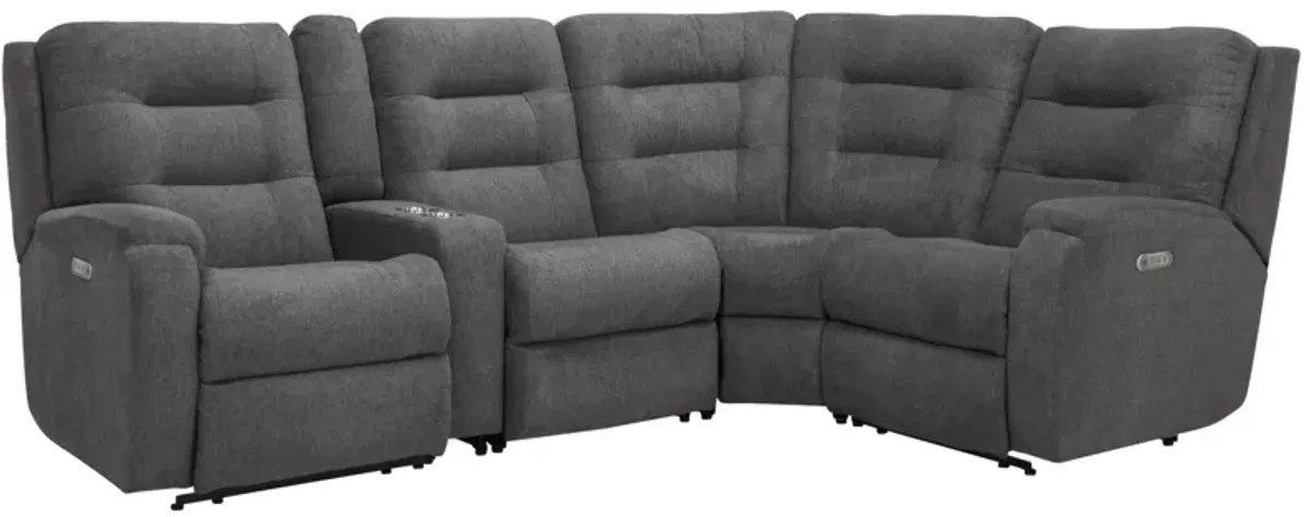 Halenbeck 5-pc. Triple Power Sectional in Gray by Flexsteel