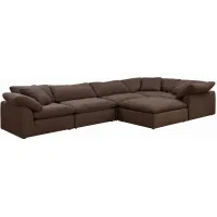Puff Slipcover 6-pc. Sectional in Brown by Sunset Trading