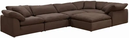 Puff Slipcover 6-pc. Sectional in Brown by Sunset Trading