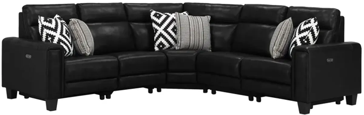 Ace 5-pc. Power Sectional in Black by Bellanest