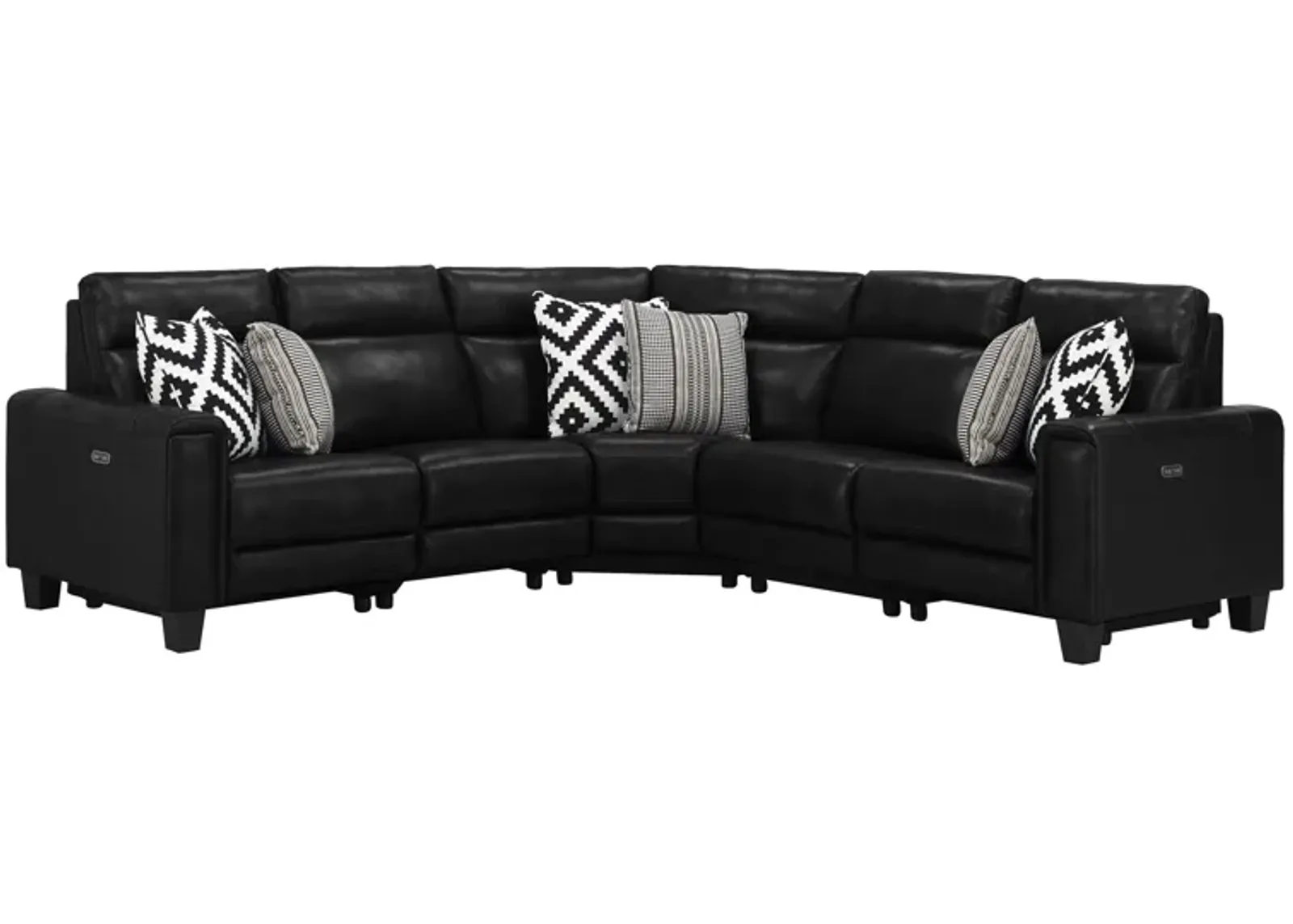 Ace 5-pc. Power Sectional in Black by Bellanest