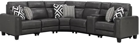 Ace 6-pc. Power Sectional in Charcoal by Bellanest
