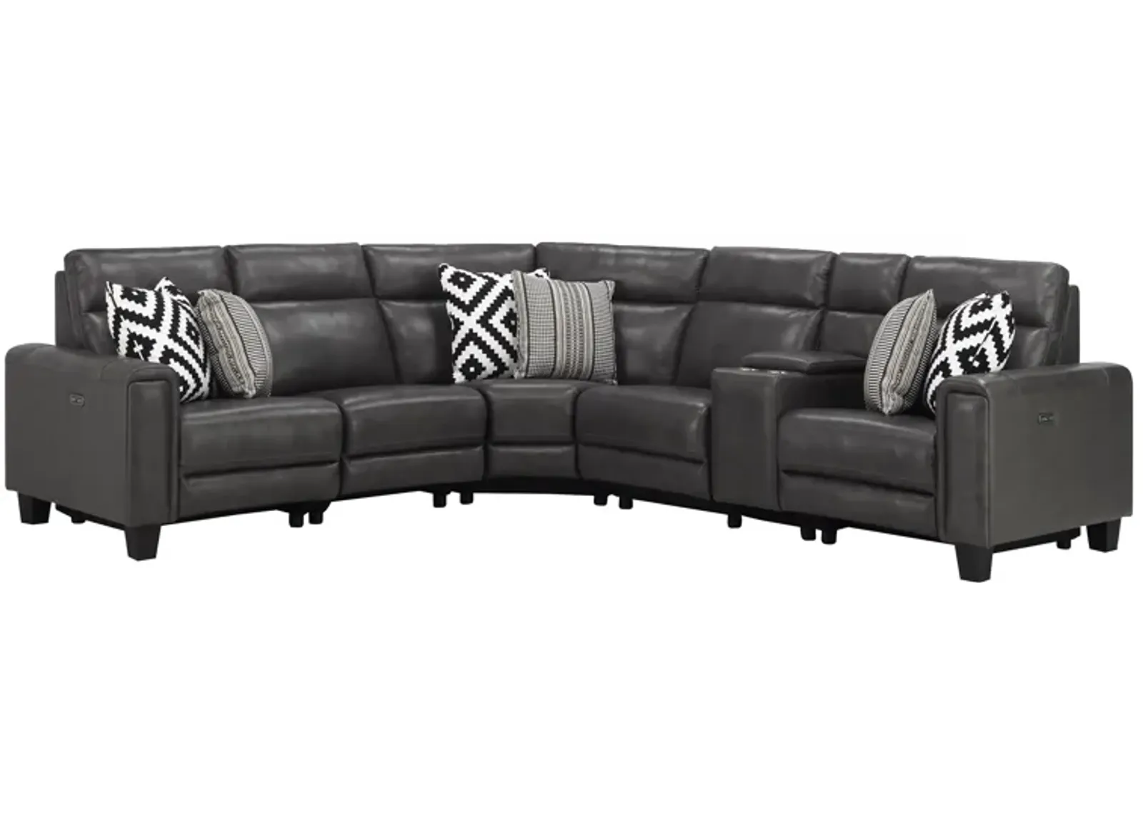 Ace 6-pc. Power Sectional in Charcoal by Bellanest