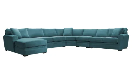 Artemis II 5-pc. Left Hand Facing Sectional Sofa in Gypsy Teal by Jonathan Louis