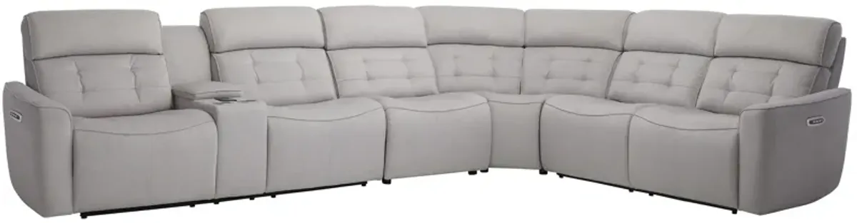 Hanlin 4-pc. Power Sectional in Ashton Mushroom by Bellanest