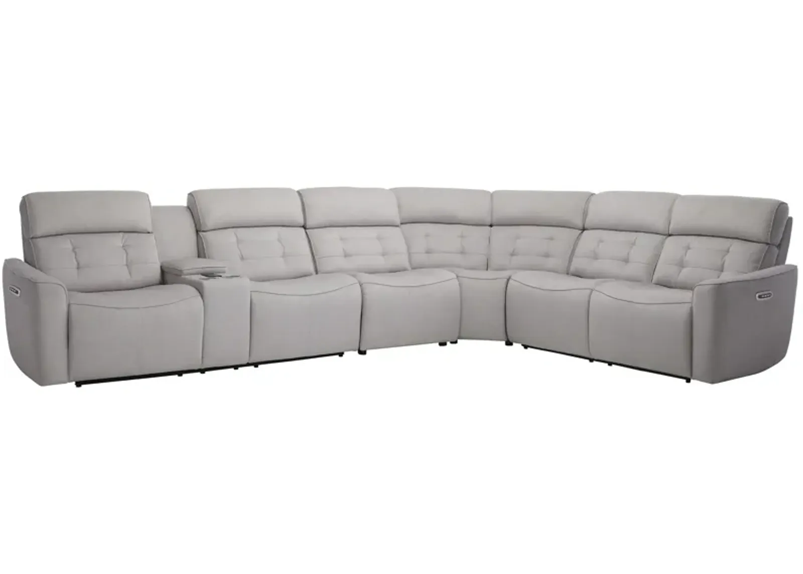 Hanlin 4-pc. Power Sectional in Ashton Mushroom by Bellanest