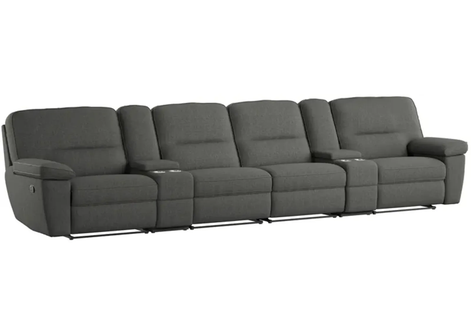 Alberta 6-pc. Modular Reclining Sofa Sectional in Charcoal Gray by Emerald Home Furnishings