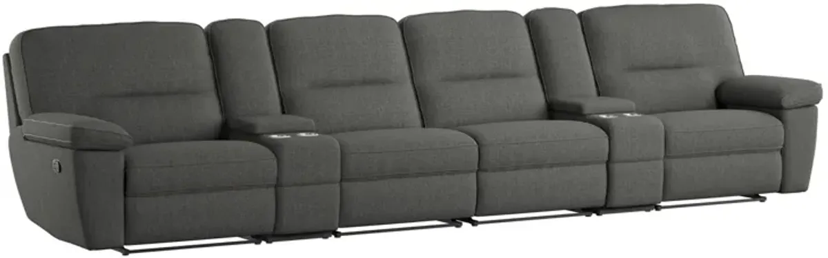 Alberta 6-pc. Modular Reclining Sofa Sectional in Charcoal Gray by Emerald Home Furnishings