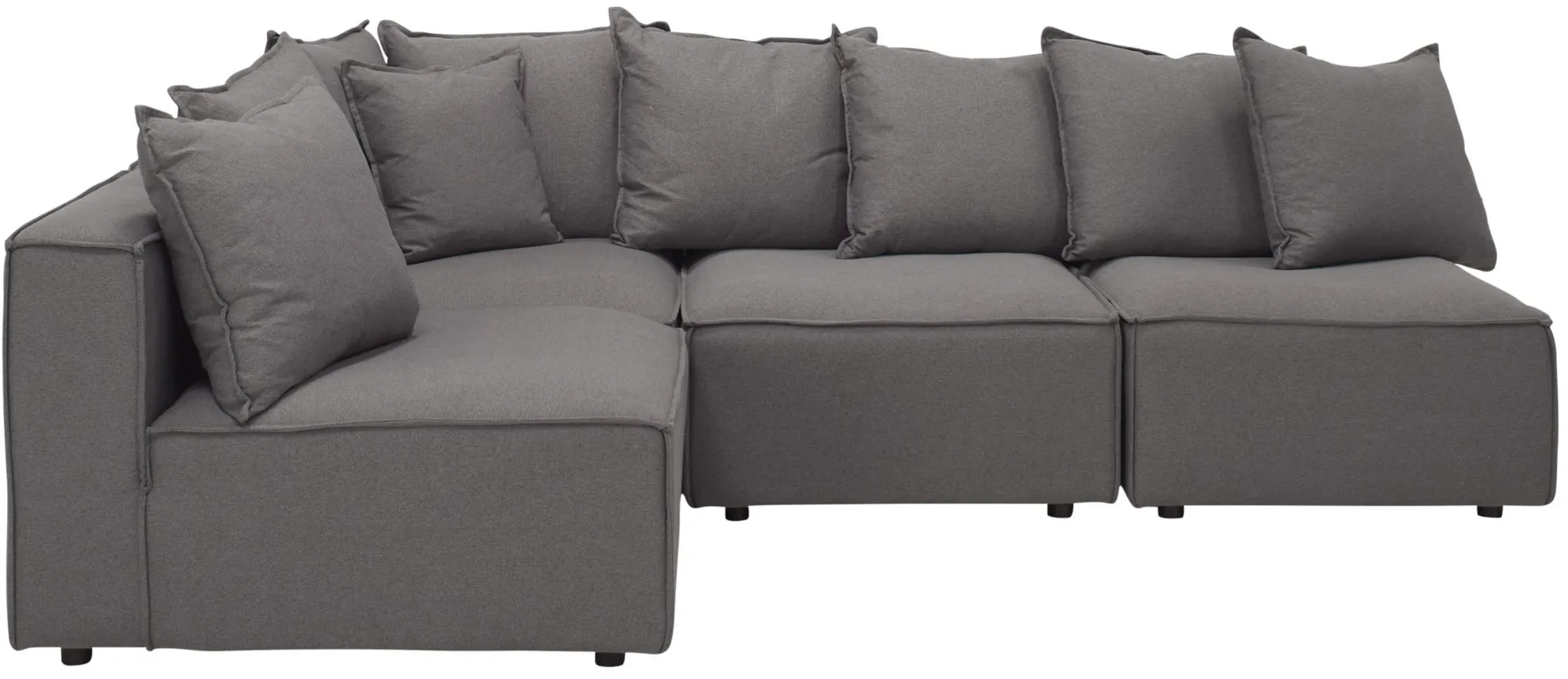 Loris Chenille 4-pc. Pit Sectional in Gray by Aria Designs