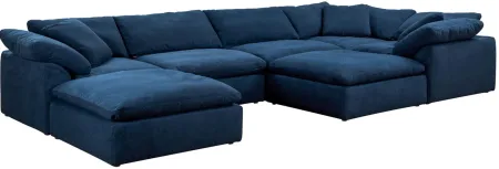 Puff Slipcover 7-pc. Sectional in Navy Blue by Sunset Trading