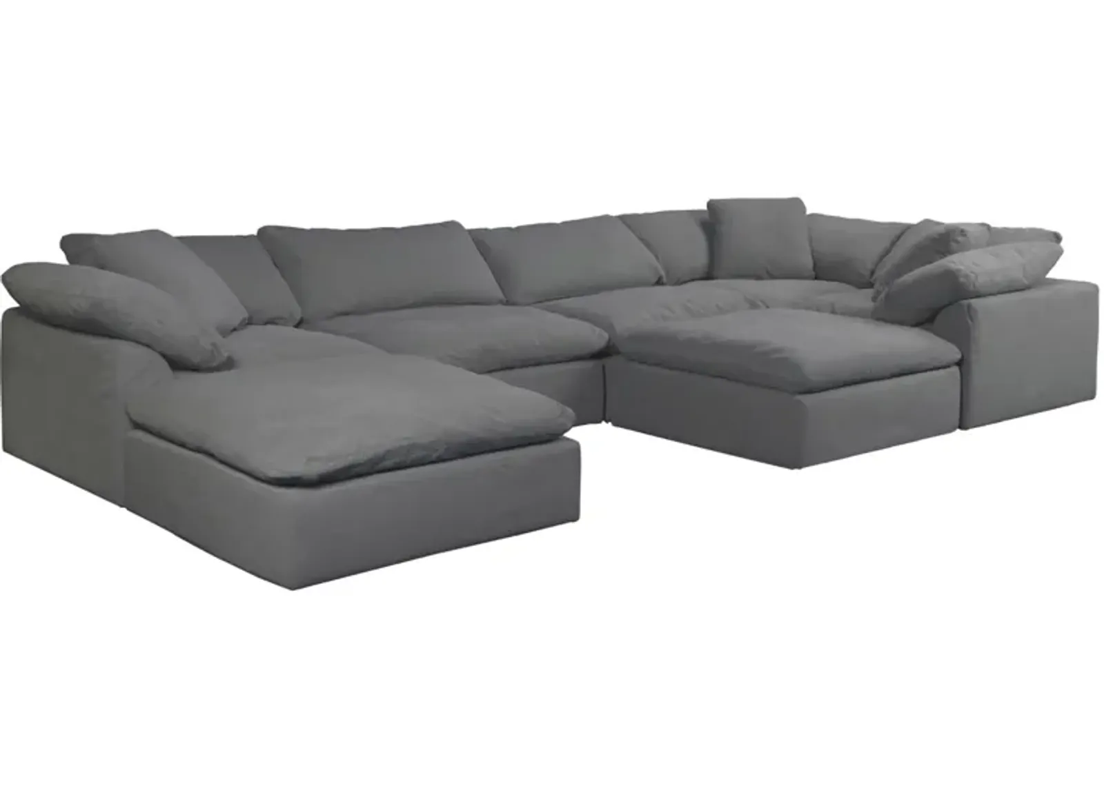 Puff Slipcover 7-pc. Sectional in Gray by Sunset Trading