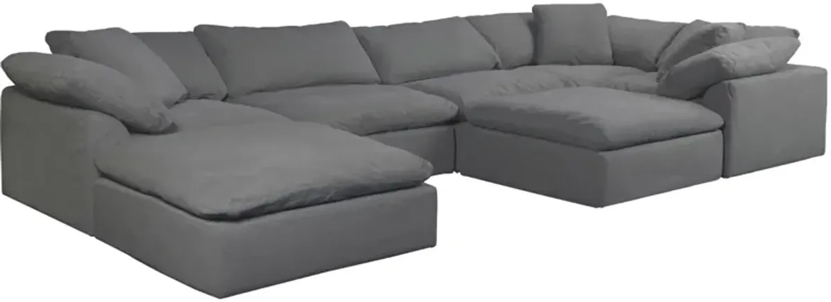 Puff Slipcover 7-pc. Sectional in Gray by Sunset Trading