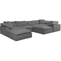Puff Slipcover 7-pc. Sectional in Gray by Sunset Trading