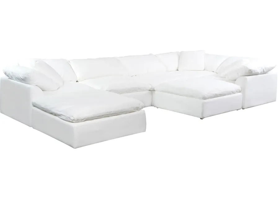 Puff Slipcover 7-pc. Sectional in White by Sunset Trading