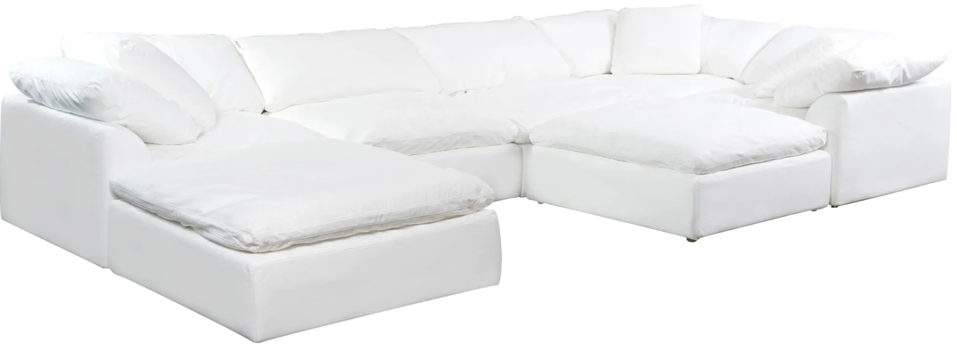 Puff Slipcover 7-pc. Sectional in White by Sunset Trading